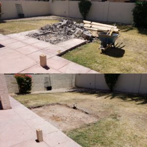 Concrete demolition before & after
