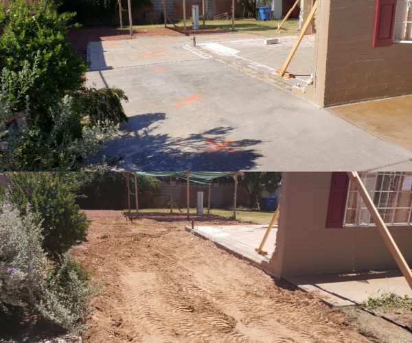 Dirt removal before & after