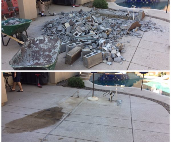 Dirt, rock, concrete removal before & after